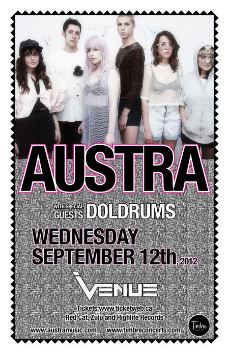 Austra, Doldrums @ Venue Sep 12 2012 - May 6th @ Venue