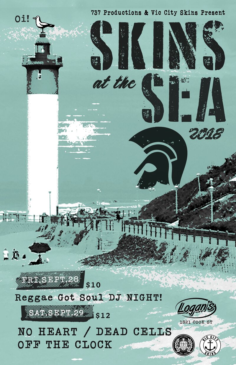 Skins at the Sea 2018: No Heart, Dead Cells, Off the Clock @ Logan's Pub Sep 29 2018 - Jun 4th @ Logan's Pub