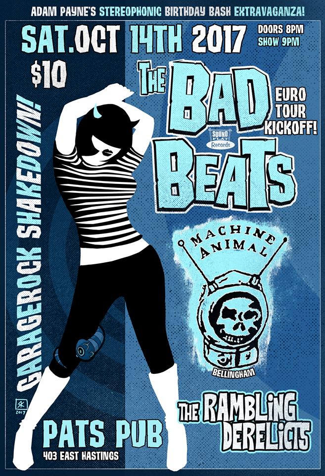 The Bad Beats, Machine Animal, The Rambling Derelicts @ Pat's Pub Oct 14 2017 - May 6th @ Pat's Pub