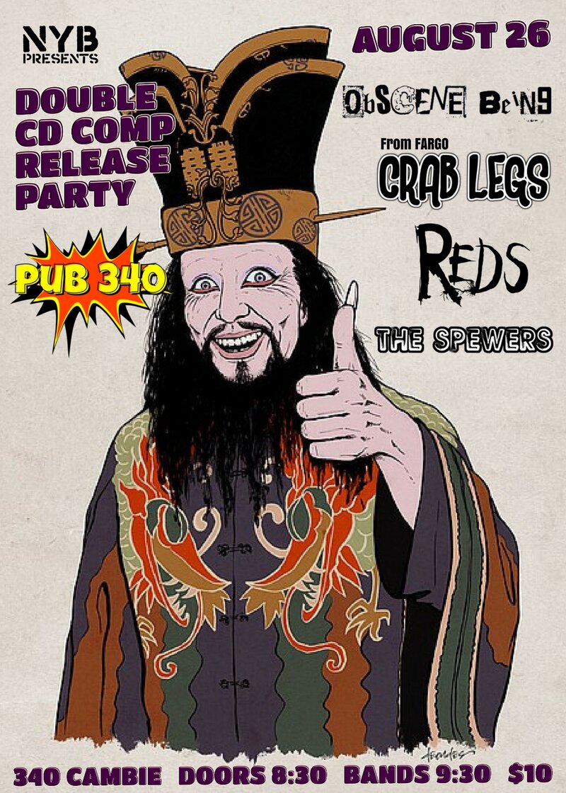 NYB Compilation Release: Obscene Being, Crab Legs, Reds, Spewers @ Pub 340 Aug 26 2017 - May 6th @ Pub 340