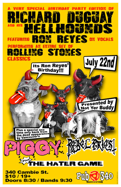 Richard Duguay & The Hellhounds, Piggy, Rebel Priest, The Hater Game @ Pub 340 Jul 22 2017 - May 6th @ Pub 340