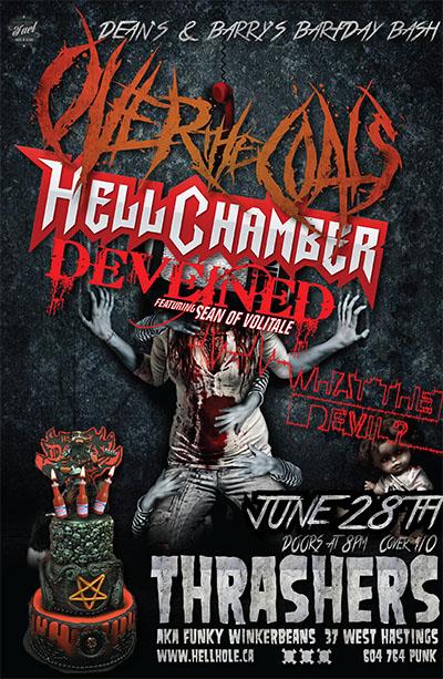 HEAVY METAL MELTDOWN~: Over the Coals, Hellchamber, DEVEINED, WHAT THE DEVIL? @ Funky Winker Beans Jun 28 2013 - May 7th @ Funky Winker Beans