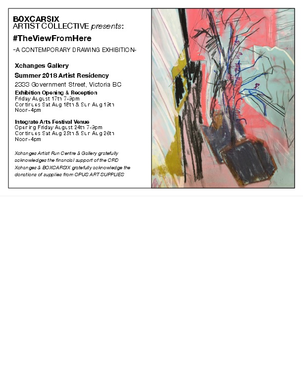 BOXCARSIX Artist Collective--The View From Here: Mary Babineau, Fern Long, Joanne Hewko, Jenn Wilson @ Xchanges Gallery Aug 17 2018 - Jun 18th @ Xchanges Gallery