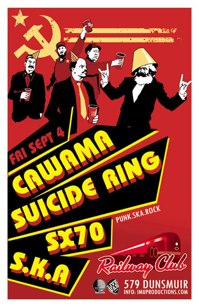 Cawama, S.K.A, SX70, The Suicide Ring @ Railway Club Sep 4 2015 - May 6th @ Railway Club