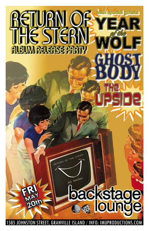 RETURN OF THE STERN Album Release Party: Return of the Stern, Year of the Wolf, Ghost Body, The Upside @ Backstage Lounge May 20 2016 - May 8th @ Backstage Lounge