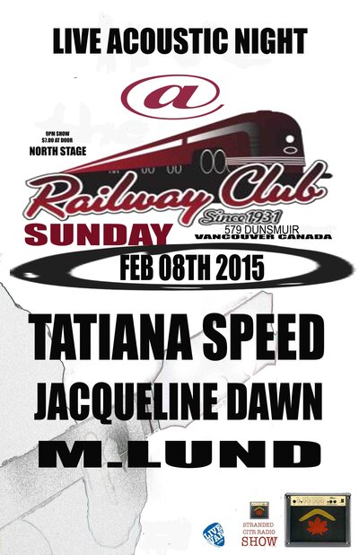 The 'Stranded' Sunday Sessions #5: Jaqueline Dawn, M.Lund @ Railway Club Feb 8 2015 - May 13th @ Railway Club
