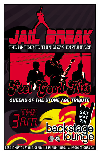 JAILBREAK, Feel Good Hits, The 3 a.m. @ Backstage Lounge May 7 2016 - May 6th @ Backstage Lounge