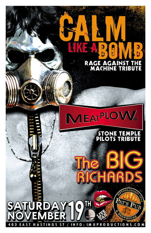 Calm Like A Bomb, MEATPLOW, The Big Richards @ Pat's Pub Nov 19 2016 - May 6th @ Pat's Pub
