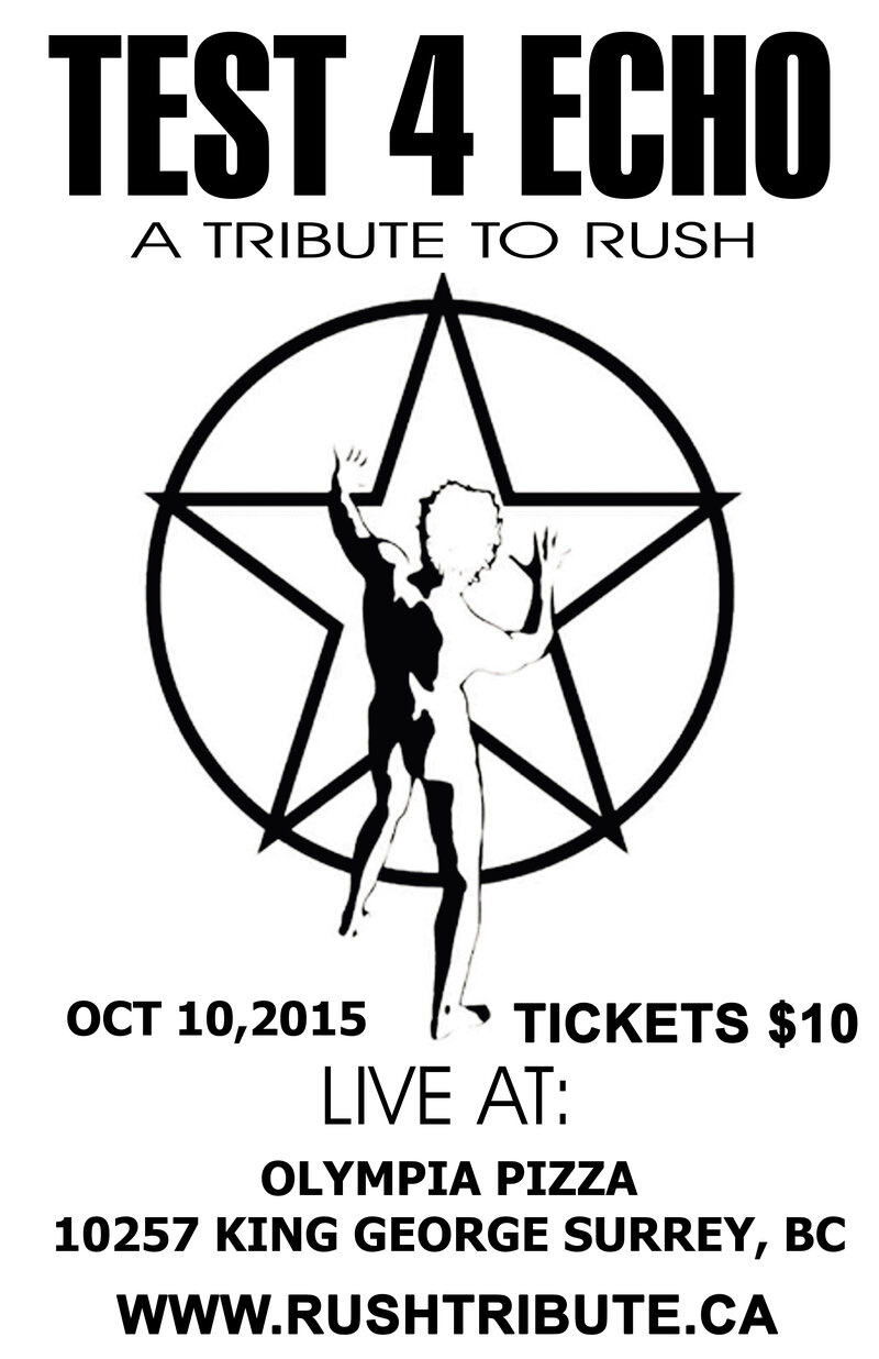 An evening with: TEST 4 ECHO  @ Olympia Pizza, Surrey Oct 10 2015 - May 7th @ Olympia Pizza, Surrey