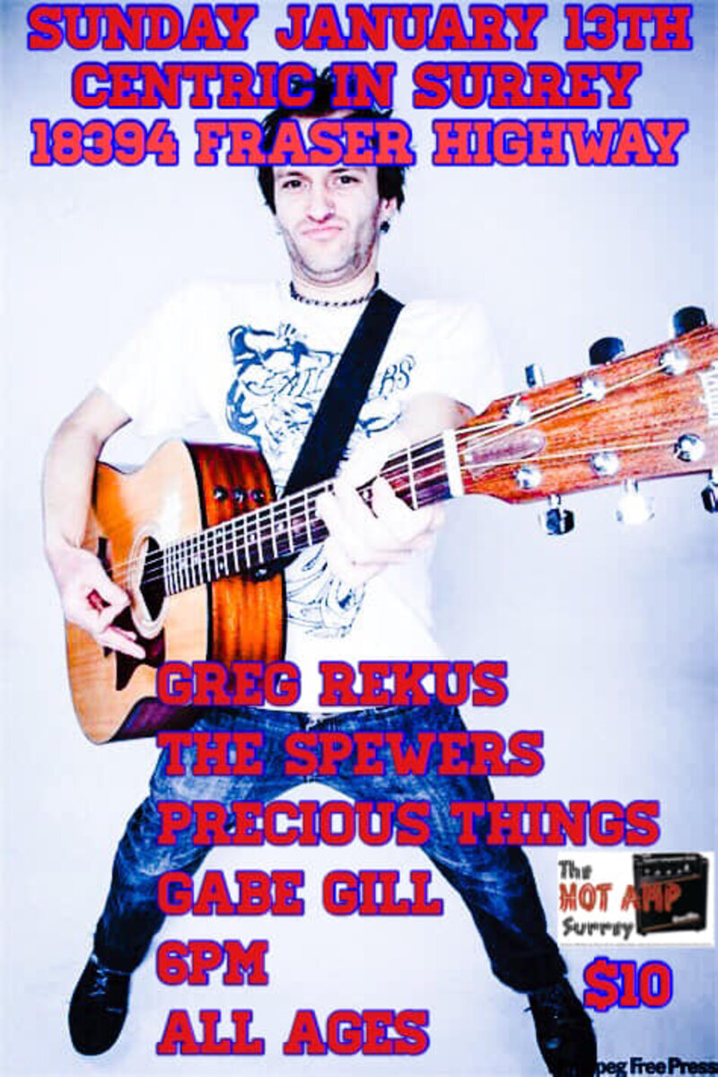 Greg Rekus, Spewers, Precious Things, Gabe Gill @ The Hot Amp - Jan 13, 2019