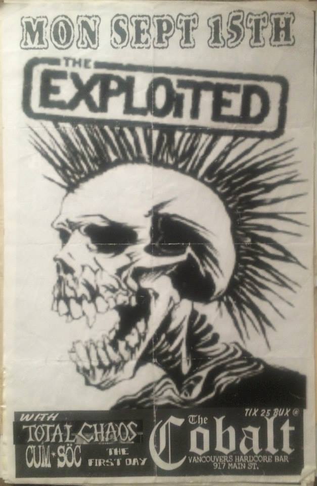 The Exploited, Total Chaos, Cum Soc, The First Day @ The Former Cobalt Sep 15 2003 - May 6th @ The Former Cobalt