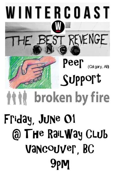 'Trees, Homes & Better Places': Wintercoast, The Best Revenge, Peer Support, Broken By Fire @ Railway Club Jun 1 2012 - May 6th @ Railway Club