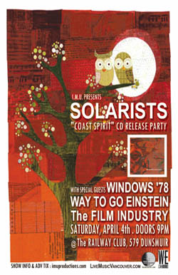 SOLARISTS CD Release Party w/ special guests: Solartists, Way to go Einstein, windows78, The Film Industry  @ Railway Club Apr 4 2009 - May 8th @ Railway Club