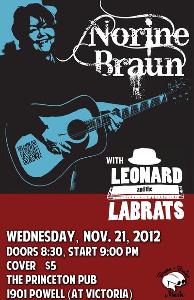 Norine Braun, Norine Braun, Leonard and the Lab Rats @ Princeton Pub Nov 21 2012 - May 6th @ Princeton Pub