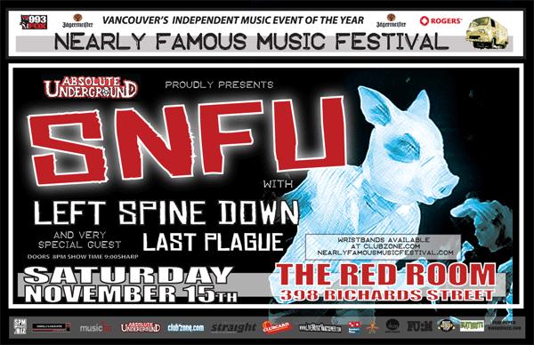 SNFU, Left Spine Down, Last Plague @ The Red Room Nov 15 2008 - May 6th @ The Red Room
