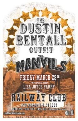Dustin Bentall, The Manvils, JOYCE ISLAND @ Railway Club Mar 28 2008 - May 9th @ Railway Club
