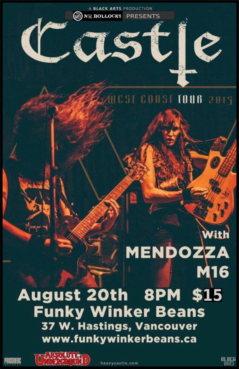 Castle tour around the world: Castle, Mendozza, M16 @ Funky Winker Beans Aug 20 2015 - May 9th @ Funky Winker Beans
