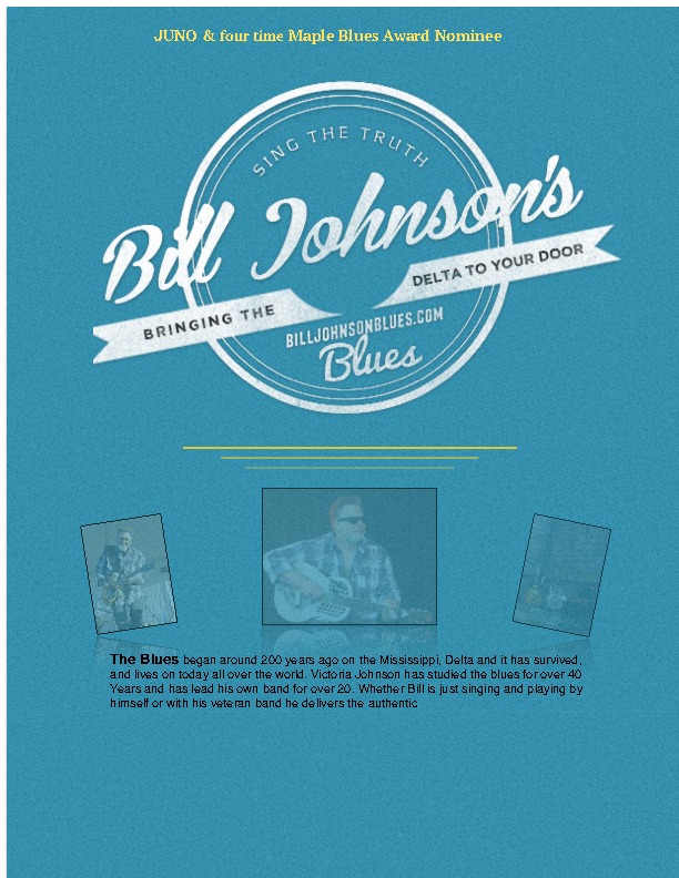 Bill Johnson @ Charles Dickens Pub Jan 24 2015 - May 8th @ Charles Dickens Pub
