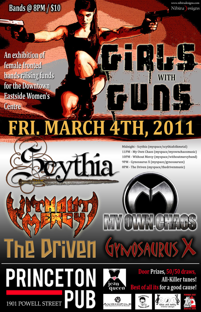 Scythia, My Own Chaos, Without Mercy, Gynosaurus X, Driven - L.A. @ Princeton Pub Mar 4 2011 - May 22nd @ Princeton Pub