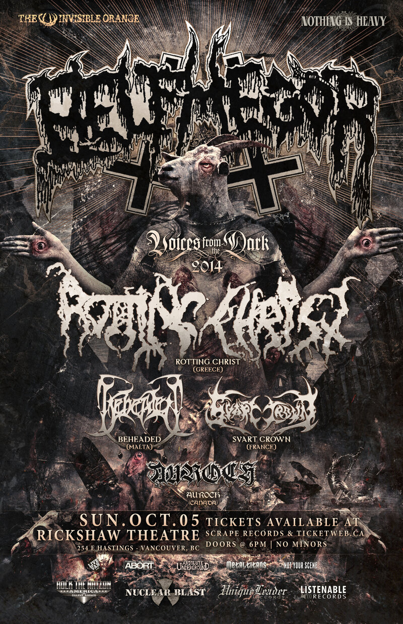 Belphegor, Rotting Christ, Beheaded, Svart Crown, Auroch @ Rickshaw Theatre Oct 5 2014 - May 5th @ Rickshaw Theatre