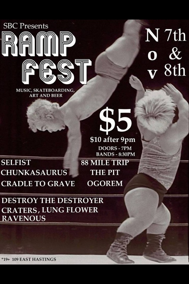 RAMP FEST 2014: Destroy the Destroyer , Ogroem, Chunkasaurus, Lungflower, Ravenous @ SBC Restaurant Nov 8 2014 - May 9th @ SBC Restaurant