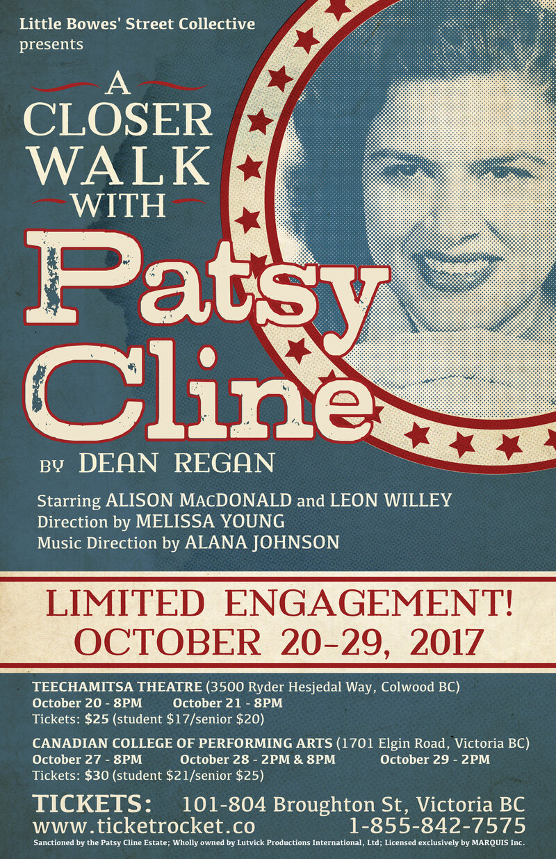A Closer Walk with Patsy Cline by Dean Regan @ Teechamitsa Theatre Oct 21 2017 - Apr 30th @ Teechamitsa Theatre