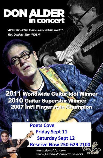 solo concert: Don Alder @ Poet's Cove Resort Sep 11 2015 - Jun 5th @ Poet's Cove Resort