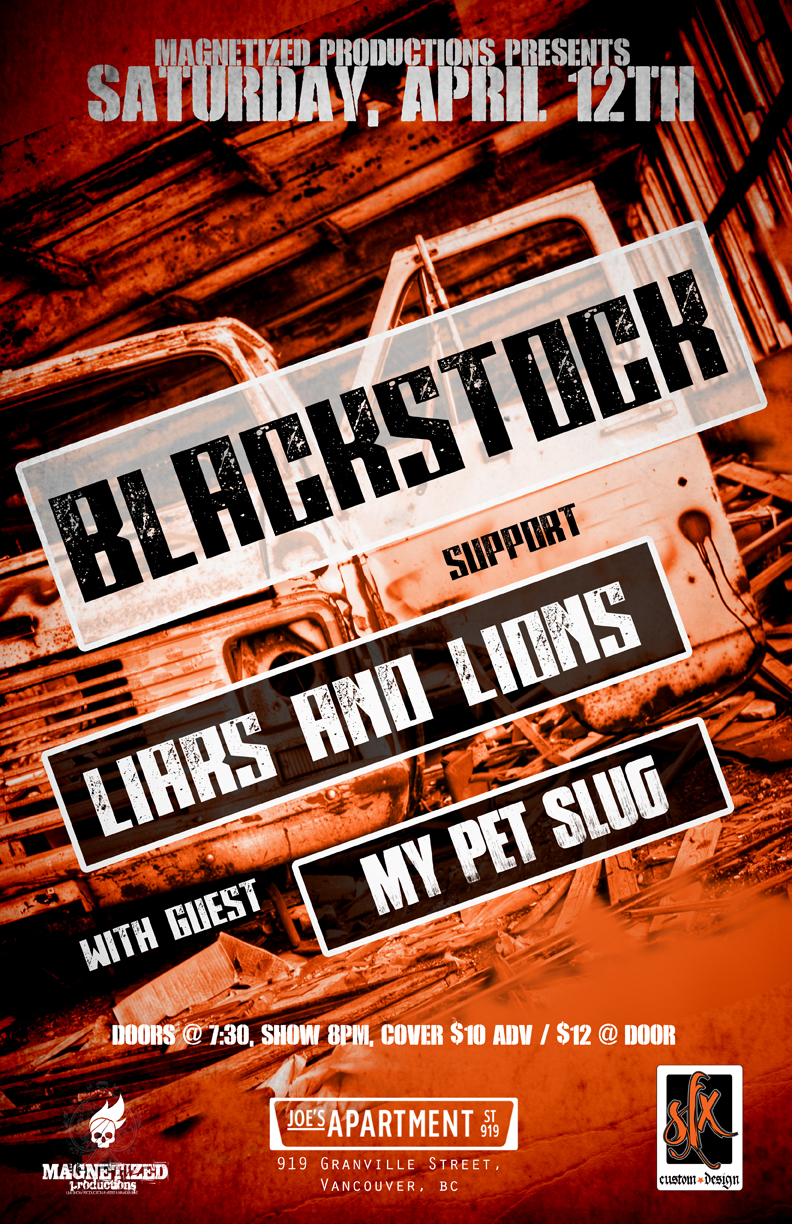 Blackstock, Liars and Lions, MY PET SLUG" @ Joe's Apartment Apr 12 2014 - May 7th @ Joe's Apartment