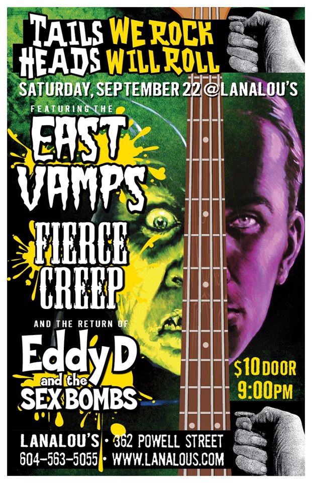 DON'T GAMBLE ON ROCK...: East Vamps, Fierce Creep, EddyD & the Sex Bombs @ LanaLou's Sep 22 2012 - May 7th @ LanaLou's