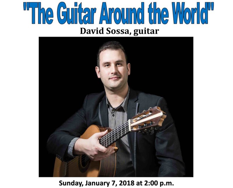The Guitar Around The World: David Sossa @ St. Michael's Presents Society Jan 7 2018 - May 10th @ St. Michael's Presents Society