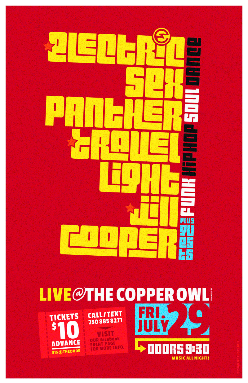 Jill Cooper, Electric Sex Panther, Travel Light @ Copper Owl Jul 29 2016 - May 7th @ Copper Owl