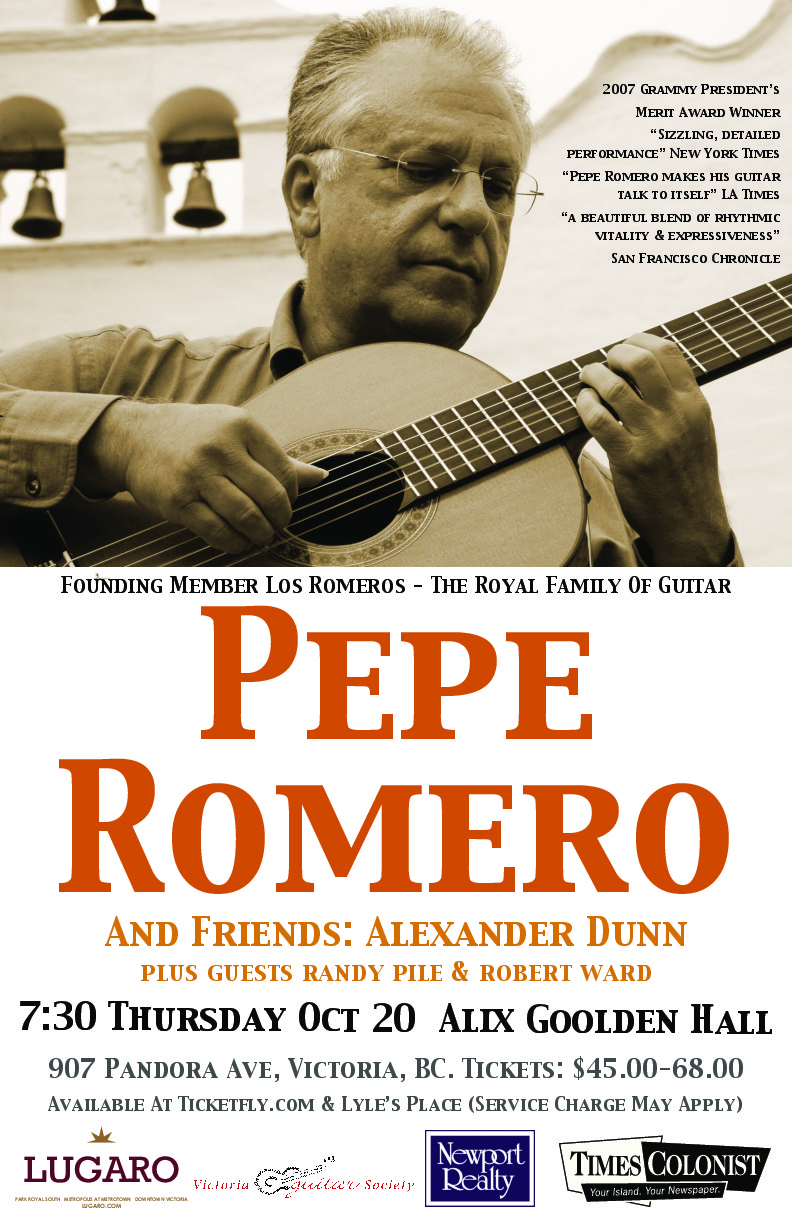 Pepe Romero and Friends: Pepe Romero, Alexander Dunn, Robert Pile, Randy Ward @ Alix Goolden Performance Hall Oct 20 2016 - Jun 5th @ Alix Goolden Performance Hall
