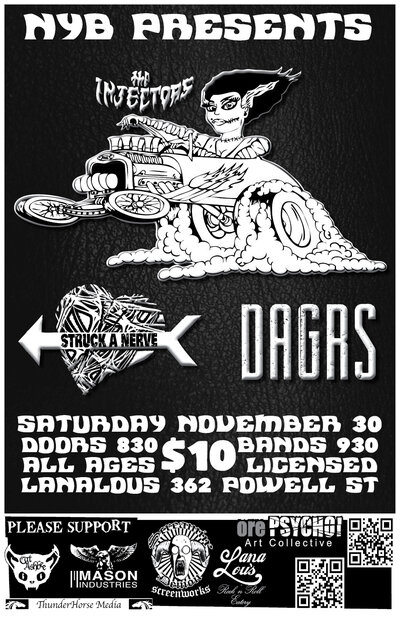 The Injectors , DAGRS, Struck A Nerve @ LanaLou's Nov 30 2013 - May 1st @ LanaLou's