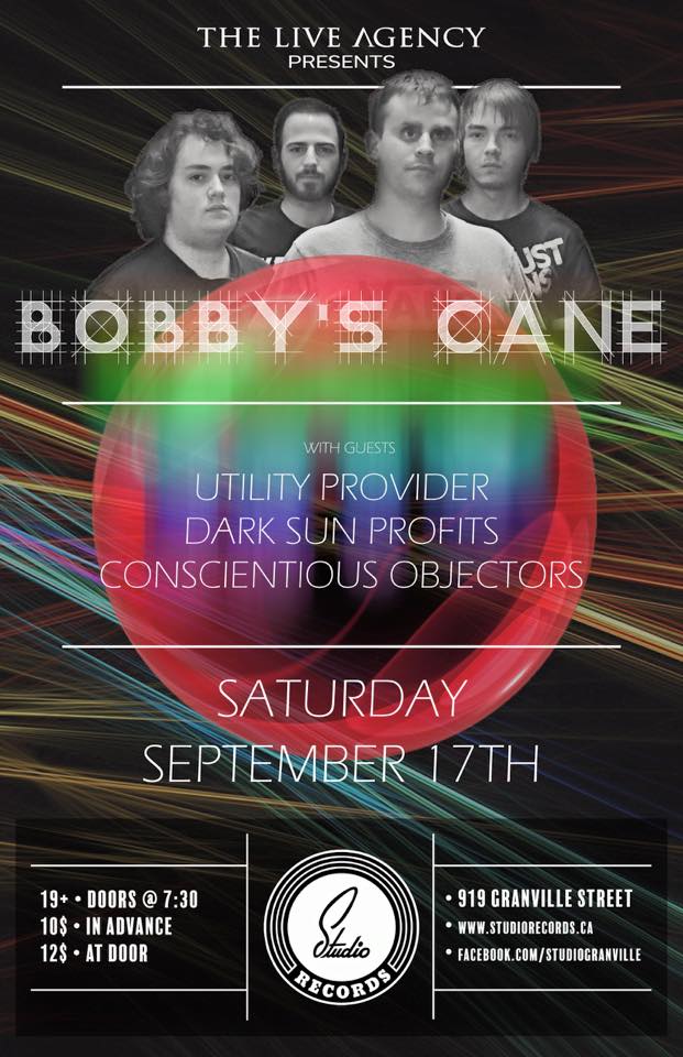Utility Provider, Bobby Cane, Dark Sun Profits, The CONSCIENTIOUS OBJECTORS @ Studio Records Dec 31 1969 - May 6th @ Studio Records