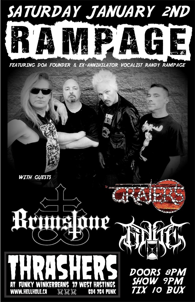 Rampage, Brimstone, Craters, FINITE @ Funky Winker Beans Jan 2 2016 - May 10th @ Funky Winker Beans
