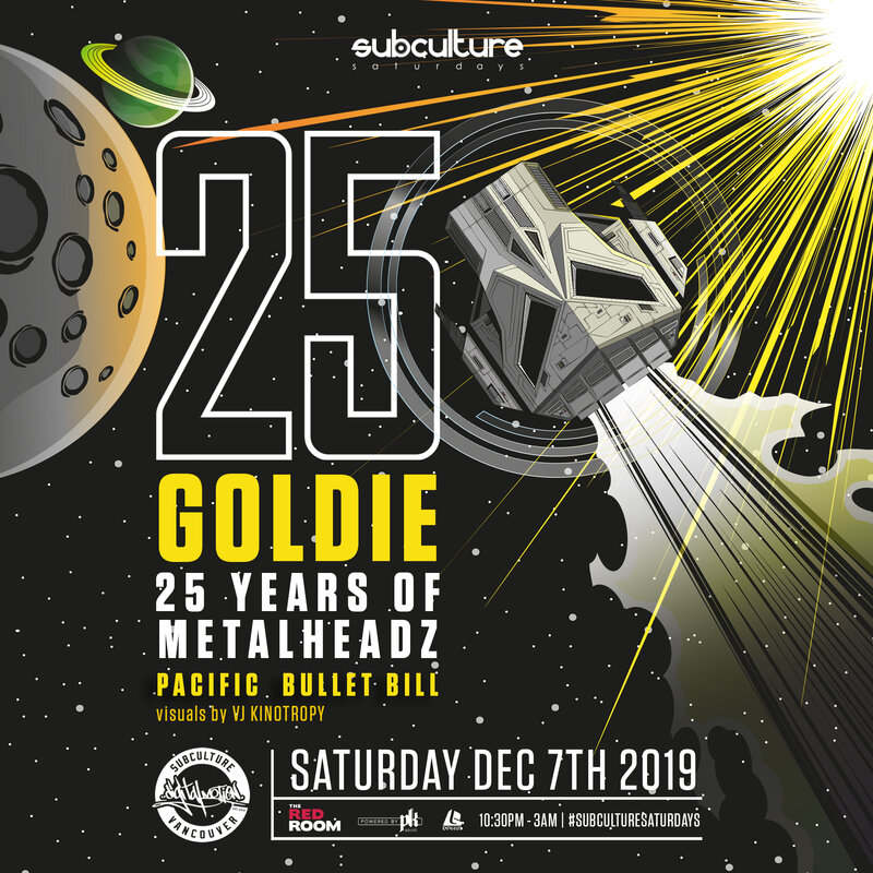 Goldie 25 years of Metalheadz tour @ The Red Room Dec 7 2019 - Jun 12th @ The Red Room