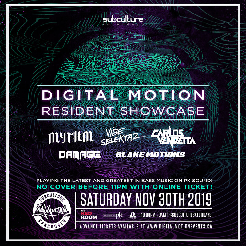 Digital Motion showcase vol6 at SUBculture Saturdays @ The Red Room Nov 30 2019 - Jun 12th @ The Red Room