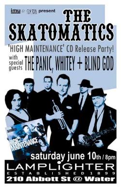 SKATOMATICS CD RELEASE PARTY: The Skatomatics, The Panic, Whitey, Blind God @ The Lamplighter Jun 10 2006 - May 9th @ The Lamplighter
