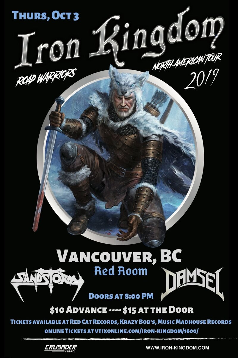 Iron Kingdom, Sandstorm, Damsel @ The Red Room Oct 3 2019 - May 6th @ The Red Room