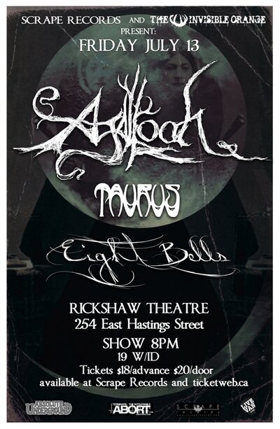 Agalloch, Taurus, Eight Bells @ Rickshaw Theatre Jul 13 2012 - May 6th @ Rickshaw Theatre