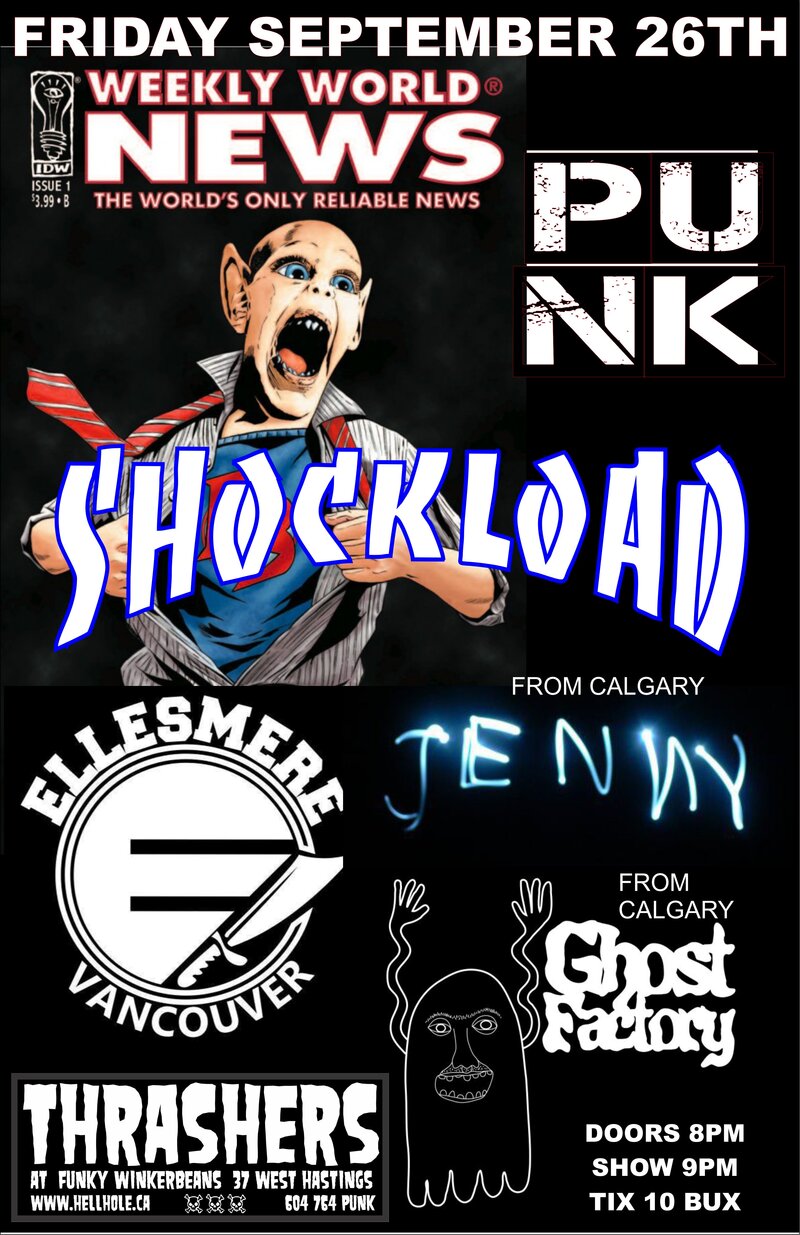 Shockload, Jenny, Ellesmere, Ghost Factory @ Funky Winker Beans Sep 26 2014 - May 14th @ Funky Winker Beans
