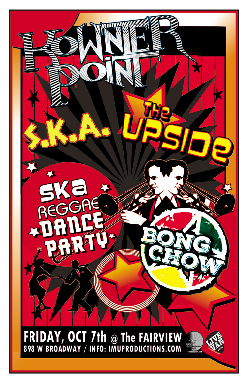 SKA-REGGAE DANCE PARTY!: S.K.A, Kownterpoint, The Upside, BONG CHOW @ Fairview Pub Oct 7 2016 - May 8th @ Fairview Pub