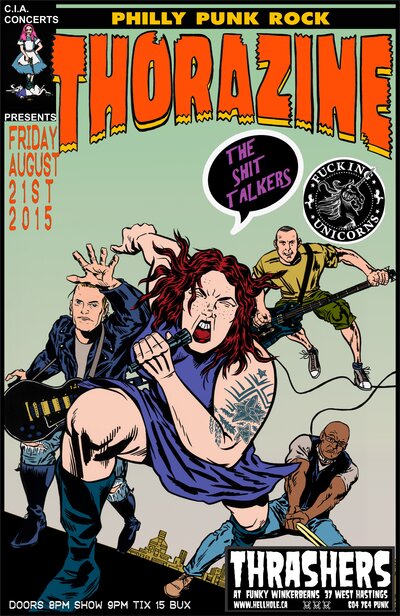 PHILLY PUNKS~~: Thorazine, The Shit Talkers, Fucking Unicorns @ Funky Winker Beans Aug 21 2015 - May 13th @ Funky Winker Beans