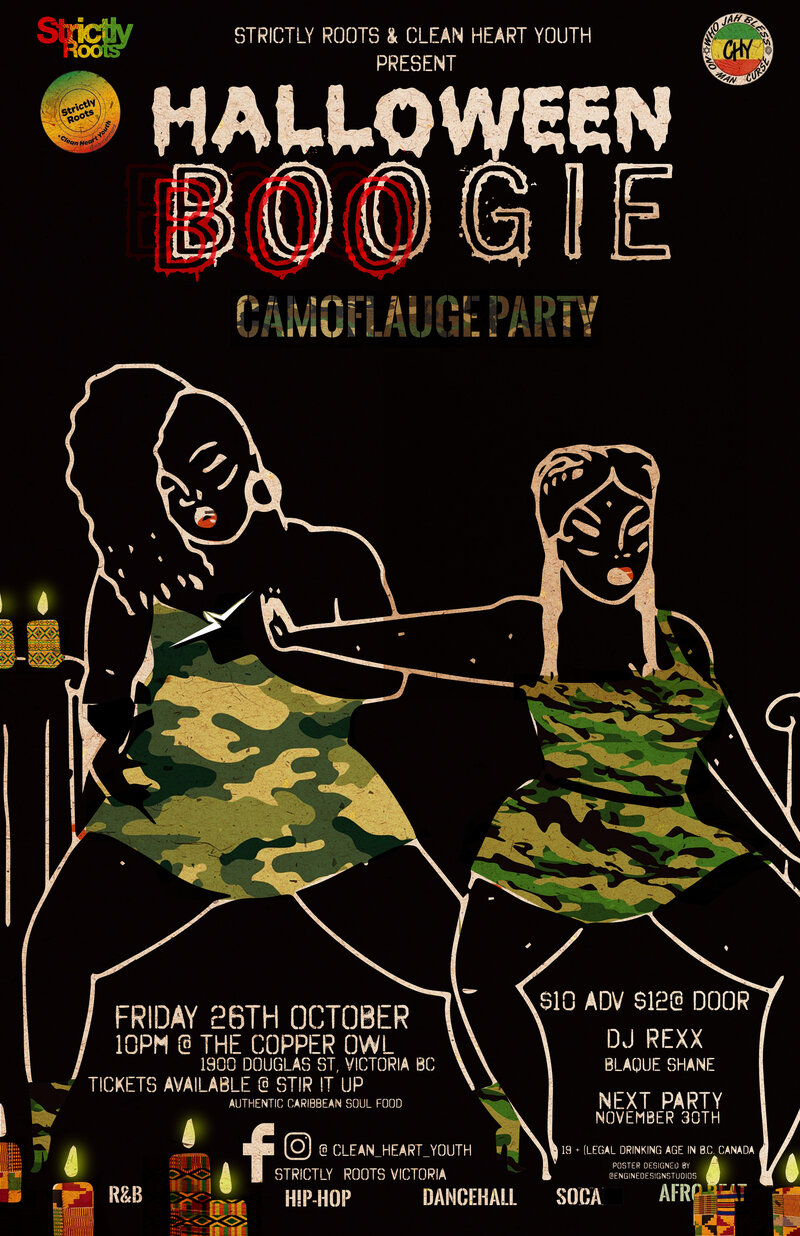 Strictly Roots and Clean Heart present Halloween BOOgie: DJ Rexx, Blaque Shane @ Copper Owl Oct 26 2018 - Jun 15th @ Copper Owl