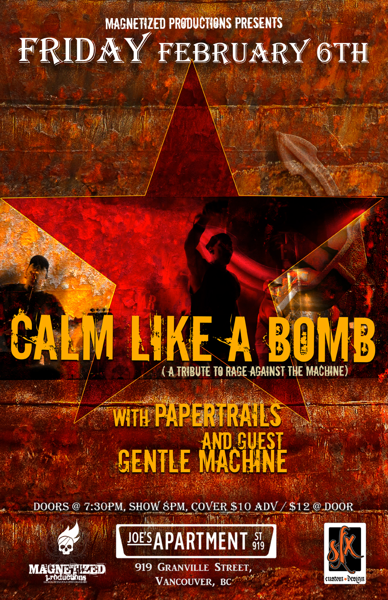 Calm Like A Bomb, PaperTrails, Gentle Machine @ Joe's Apartment Feb 6 2015 - May 6th @ Joe's Apartment
