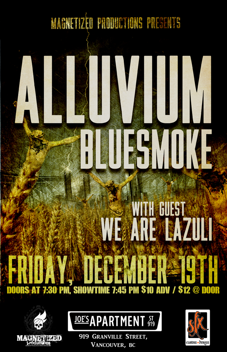 Alluvium, Bluesmoke, Lazuli  @ Joe's Apartment Dec 19 2014 - May 12th @ Joe's Apartment