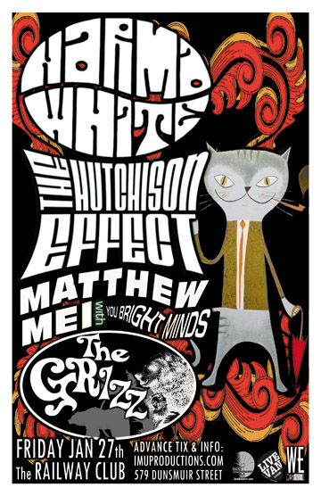 Harma White, The Hutchison Effect , Matthew Mei, The Grizz @ Railway Club Jan 27 2012 - May 8th @ Railway Club