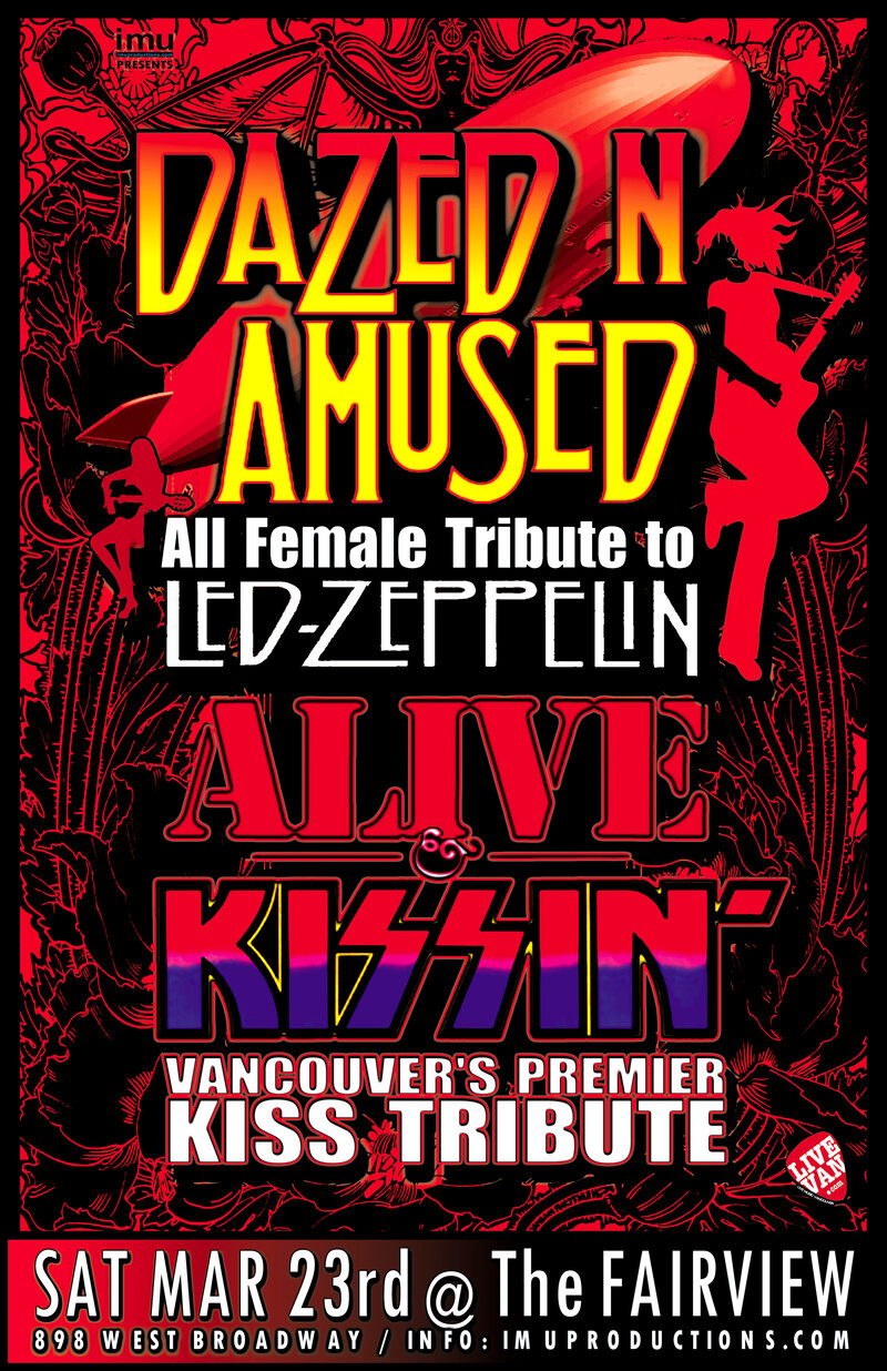 ONE NIGHT ONLY! Led Zeppelin & Kiss Tributes: Dazed n Amused, Alive n' Kissin' @ Fairview Pub Mar 23 2019 - May 6th @ Fairview Pub