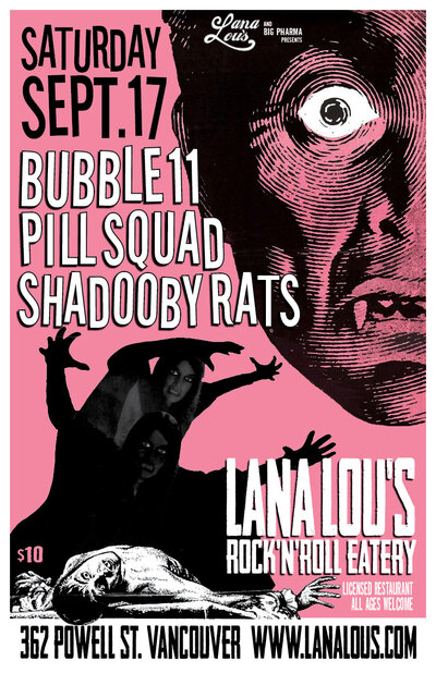 SuperShaker!!!: Bubble11, Pill Squad, Shadooby Rats @ LanaLou's - Sep 17, 2016