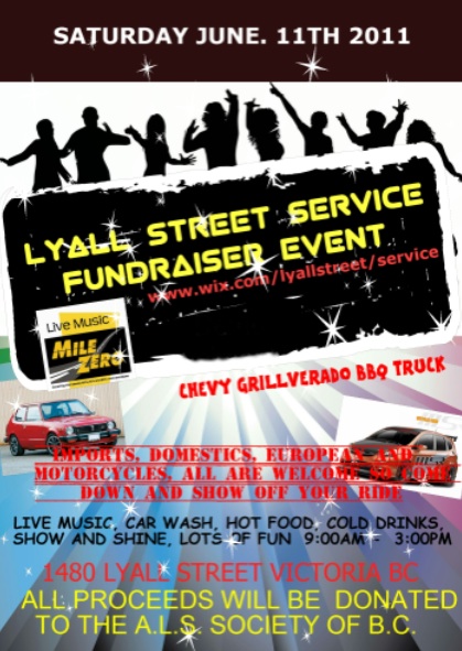 A.L.S. Fundraiser music by: Mile Zero - Covers @ Lyall Street Service Jun 11 2011 - May 8th @ Lyall Street Service
